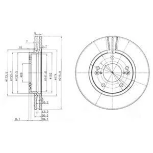 Тормозной диск передний вентилируемый Delphi BG3721