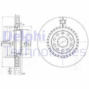 Тормозной диск передний вентилируемый Delphi BG3723