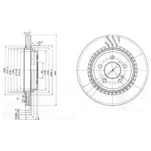 Тормозной диск задний вентилируемый Delphi BG3726