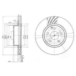 Тормозной диск передний вентилируемый Delphi BG3756