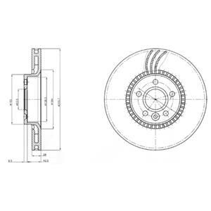 Тормозной диск передний вентилируемый Delphi BG3784