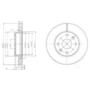 Тормозной диск передний вентилируемый Delphi BG3802