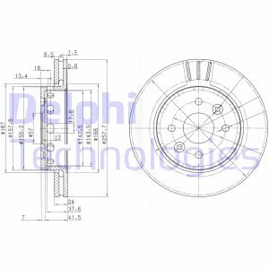 Тормозной диск передний вентилируемый Delphi BG3803