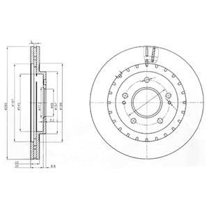 Тормозной диск передний вентилируемый Delphi BG3814