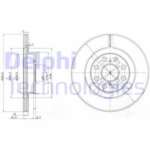 Тормозной диск задний вентилируемый Delphi BG3825