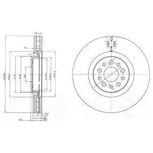 Тормозной диск передний вентилируемый Delphi BG3898