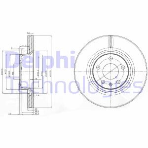 Тормозной диск передний вентилируемый Delphi BG3942