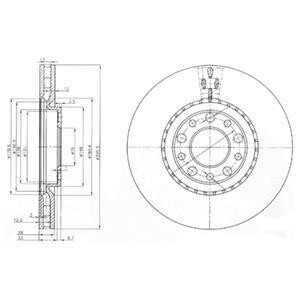Тормозной диск передний вентилируемый Delphi BG3951