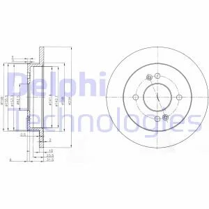 Тормозной диск задний невентилируемый Delphi BG3981C