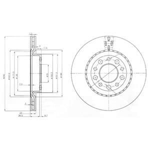 Тормозной диск задний вентилируемый Delphi BG3995