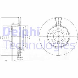 Тормозной диск передний вентилируемый Delphi BG3998C