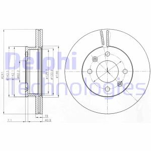 Тормозной диск передний вентилируемый Delphi BG4009