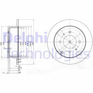 Тормозной диск задний невентилируемый Delphi BG4010