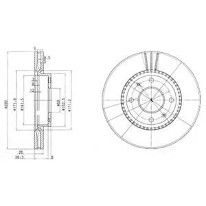 Тормозной диск передний вентилируемый Delphi BG4013