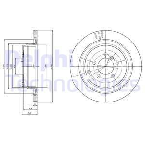 Тормозной диск задний вентилируемый Delphi BG4021C