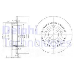 Гальмівний диск Delphi BG4025C