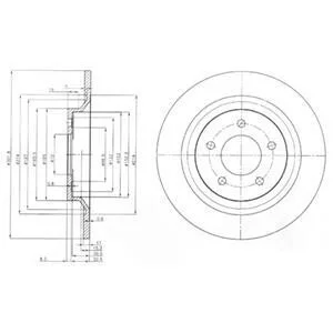 Тормозной диск задний невентилируемый Delphi BG4026