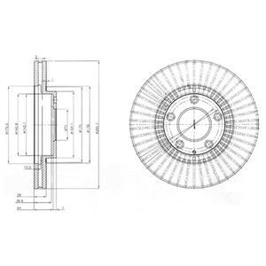 Тормозной диск передний вентилируемый Delphi BG4027