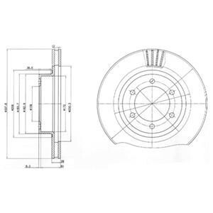 Тормозной диск передний вентилируемый Delphi BG4052