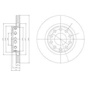 Тормозной диск задний вентилируемый Delphi BG4058
