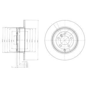 Тормозной диск задний невентилируемый Delphi BG4066