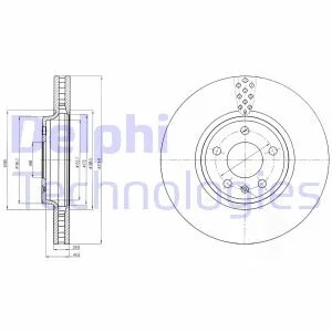 Тормозной диск передний вентилируемый Delphi BG4080C