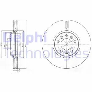 Тормозной диск передний вентилируемый Delphi BG4083C