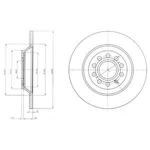 Тормозной диск задний невентилируемый Delphi BG4088