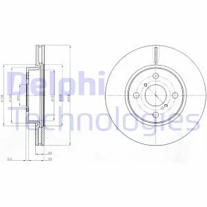 Тормозной диск передний вентилируемый Delphi BG4116C