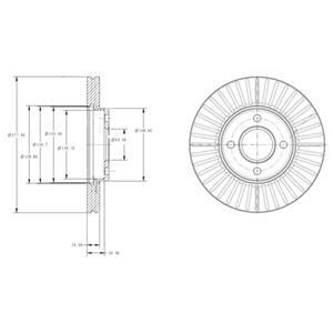 Тормозной диск передний вентилируемый Delphi BG4117