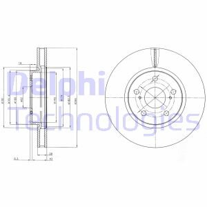 Тормозной диск передний вентилируемый Delphi BG4139C