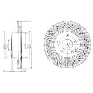Тормозной диск передний вентилируемый Delphi BG4142C