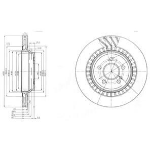 Тормозной диск задний вентилируемый Delphi BG4144