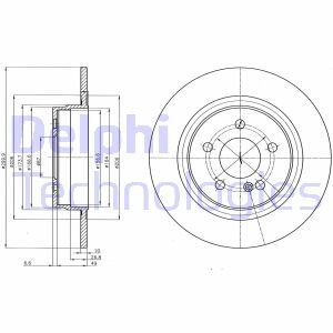 Тормозной диск задний невентилируемый Delphi BG4153C