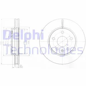 Тормозной диск передний вентилируемый Delphi BG4187C