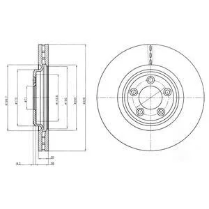 Тормозной диск передний вентилируемый Delphi BG4203C