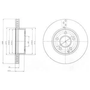 Тормозной диск передний вентилируемый Delphi BG4227C