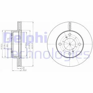 Тормозной диск передний вентилируемый Delphi BG4271C