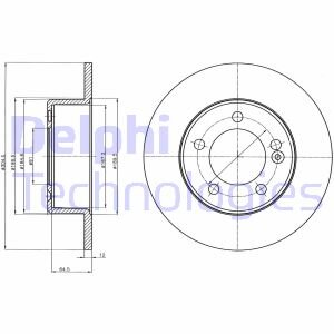 Тормозной диск задний невентилируемый Delphi BG4321
