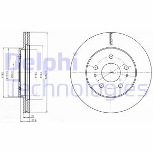 Тормозной диск передний вентилируемый Delphi BG4326
