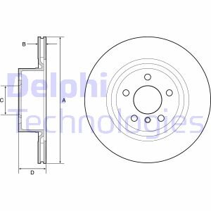 Тормозной диск задний вентилируемый Delphi BG4644C