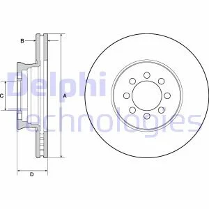 Тормозной диск передний вентилируемый Delphi BG4679C