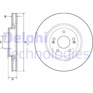 Тормозной диск передний вентилируемый Delphi BG4683C