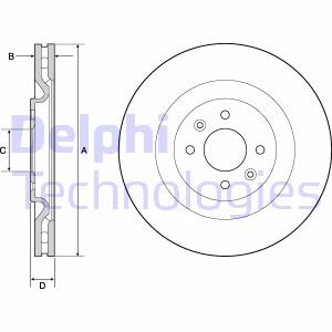 Тормозной диск передний вентилируемый Delphi BG4689C