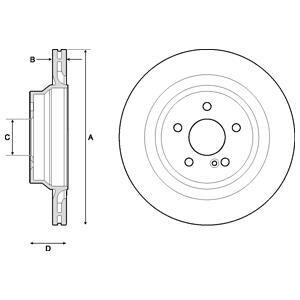 Тормозной диск задний вентилируемый Delphi BG4705C