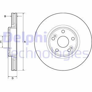 Тормозной диск передний вентилируемый Delphi BG4746C