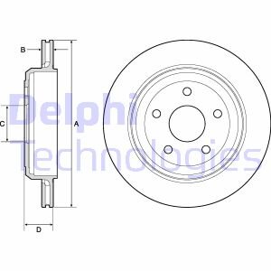 Тормозной диск задний вентилируемый Delphi BG4802C