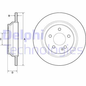 Тормозной диск задний невентилируемый Delphi BG4811C