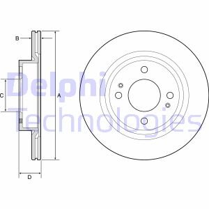 Тормозной диск передний вентилируемый Delphi BG4830C