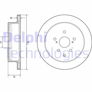 Тормозной диск задний вентилируемый Delphi BG4929C